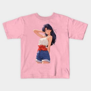 Misato Katsuragi Neon Genesis Evangelion Retro Style 3 Kids T-Shirt